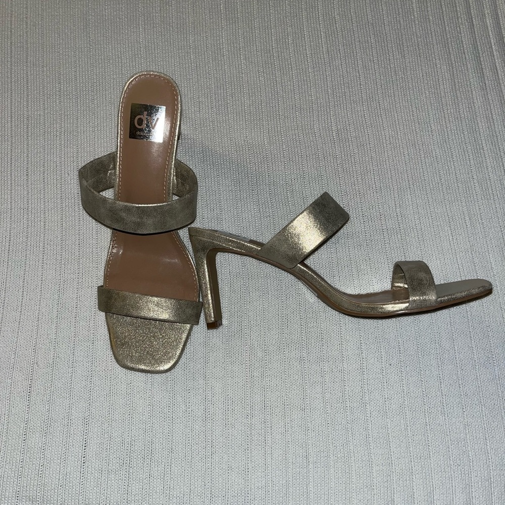 Dolce Vita gold metallic strappy heels